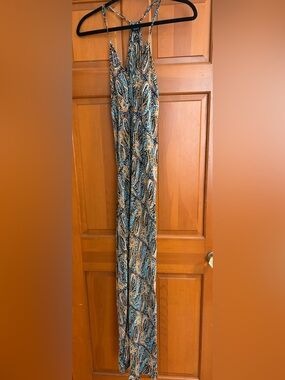 Tolani Teal, Tan & Black Paisley Maxi Skirt